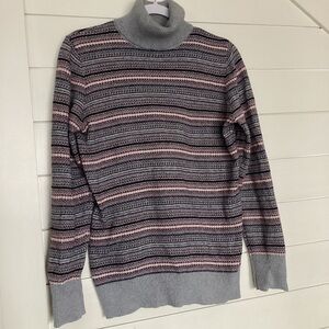 Women’s L.L. Bean size medium, cotton, cashmere, fair isle turtleneck sweater